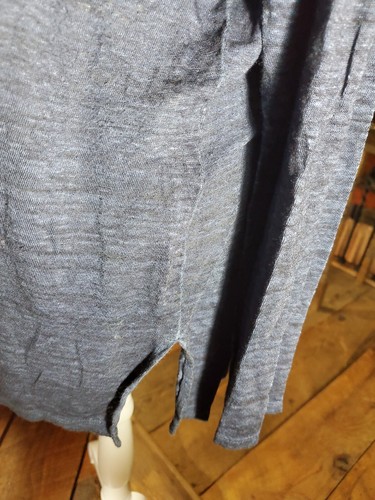 Chicos Top Womens Medium Tunic Shirt Blue Linen Long Slv Top V Neck Lagenlook - Picture 4 of 14