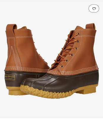 LL Bean Boots Mens Size 13 Brown Leather Rubber Duck Boots  display picture 1