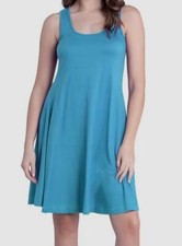 24seven Comfort Apparel Women Blue Sleeveless A Line Dress Plus Size S
