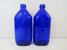 Vintage Genuine Phillips Blue Glass Bottle (Lot of 2) Made in USA (Pg87E)