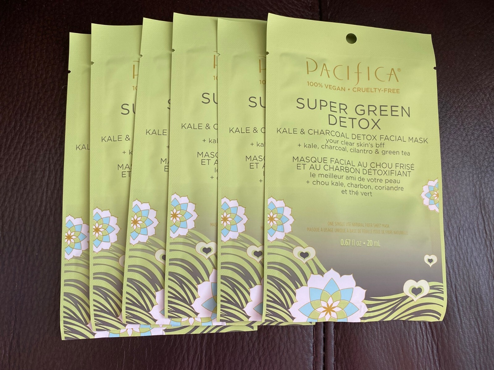 Pacifica Super Green Detox Sheet Mask Natural Kale Charcoal 6 pcs eBay