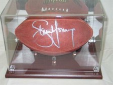 Deluxe Full Size Football Cherry Wood UV Protected Display Case