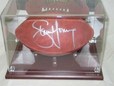 Deluxe Full Size Football Cherry Wood UV Protected Display Case