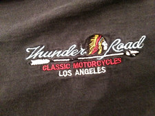 Tee Shirt- thunder Road Classic Motocycles-Los Angeles, CA-T- Black-Size XL