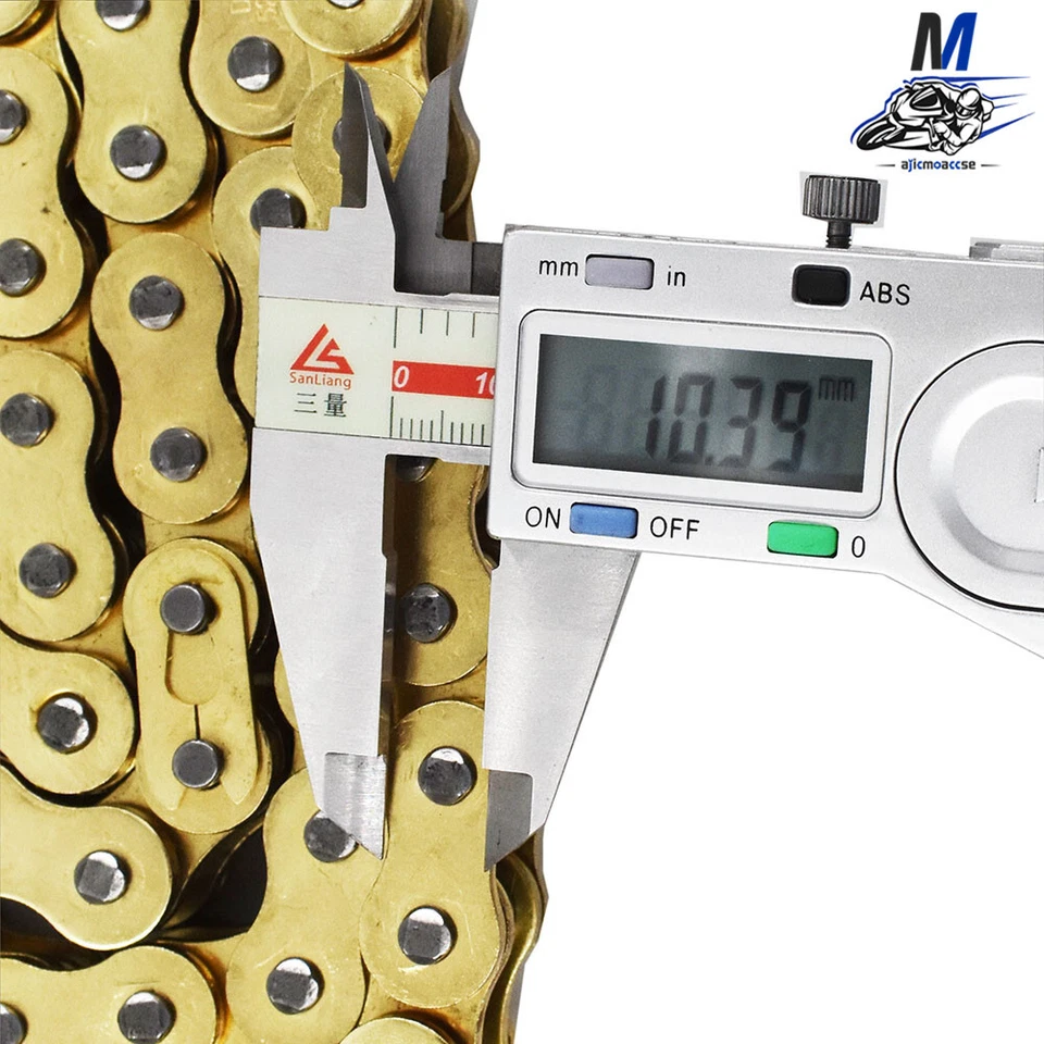 Con junta tórica cadena de transmisión color dorado para ATV motocicleta paso 525 120 eslabones nuevo Foto 2 de 4