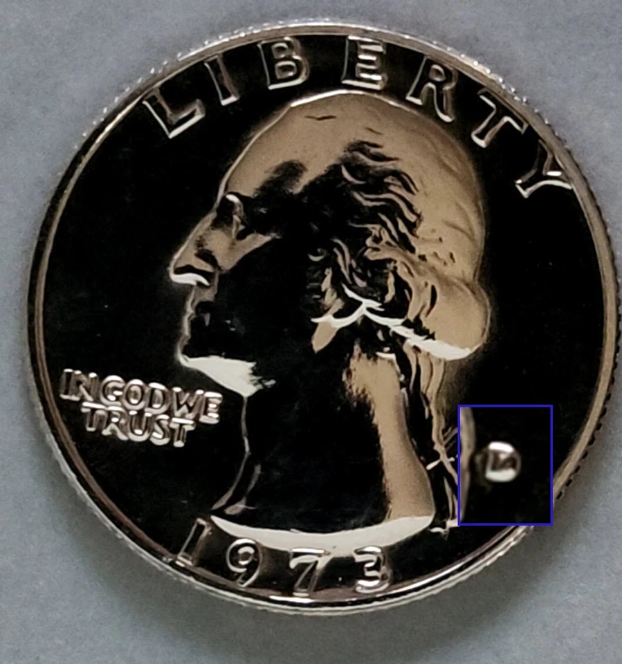 USA - ¼ Dollar - 1973 - D - Washington Quarter - Nickel Plated Copper - 25C - Image 2 of 4