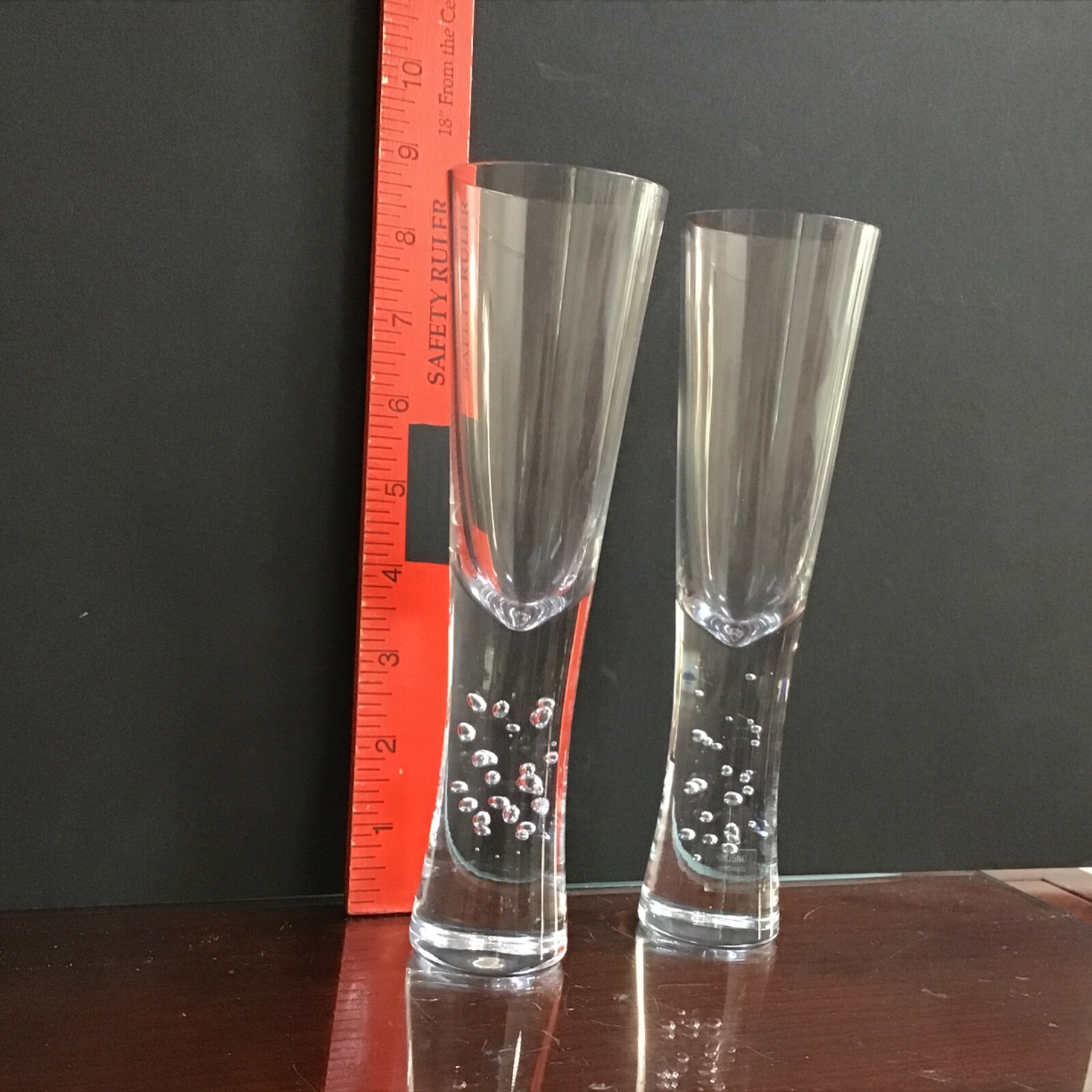 Krosno 2 Verve Champagne Flute Crystal Glass Bubble Stem Handmade Crate