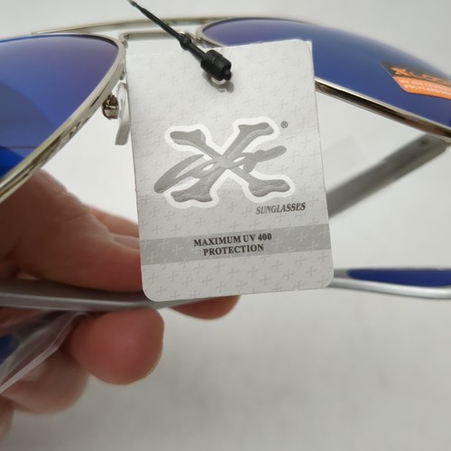 X-Loop UV400 Men's Polarized Aviator Sunglasses Polycarbonate Lens Silver NWT - Picture 5 of 13