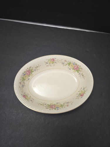 Homer Laughlin Eggshell Georgian 9 1/4" Serving Bowl Pink/Yellow Roses F44N5 - Picture 2 of 7
