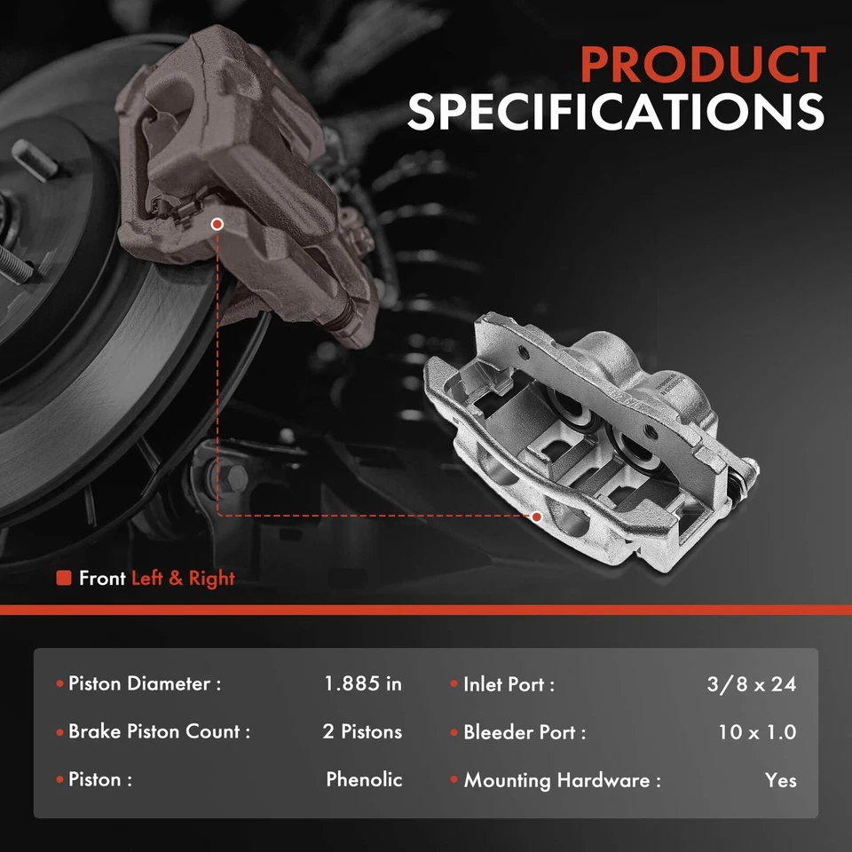 2x Pinzas de freno de disco con soporte para Ford Crown Victoria Lincoln Town Car delantero Foto 2 de 4
