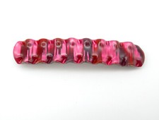 Vintage Made in France Barrette Bar Purple Pink Wave Wiggle Plastic