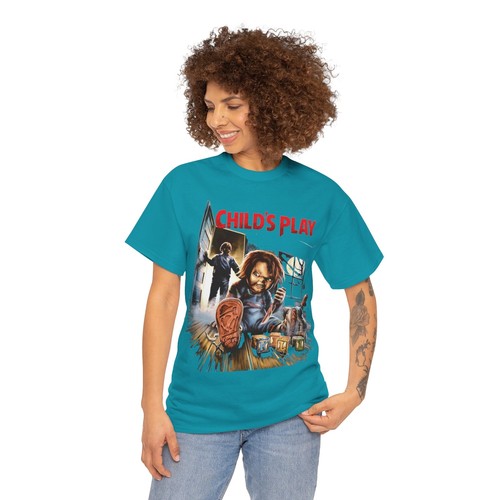 Child’s Play Movie Chucky Horror T Shirt Unisex Heavy Cotton Tee - Picture 103 of 157