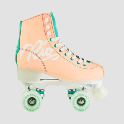 Rio Roller Script Quad Skates Peach/Green - Unisex L