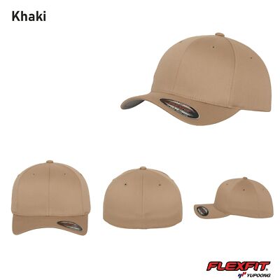 Original FLEXFIT  Wooly Combed  Baseball Cap / Mütze / Kappe Khaki