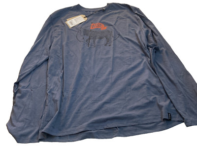 Prana Journeyman Long Sleeve Shirt XXL SL Mens Denim Heather Wise Wise Donkey