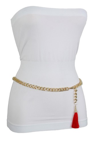 NEW Vince Camuto Sizes M/L, XL Embellished Bold Curb Link Chain Belt - Gold NEW Vince Camuto Sizes M/L, XL Embellished Bold Curb Link  main image 3