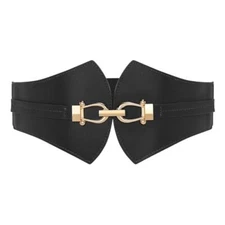 JASGOOD Women’s Elastic Leather Wide Belt stretch Belt for ladies Jeans Dress