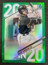 2020 Bowman Chrome Nick Gonzales 20 In 20 Green Refractor serial /99