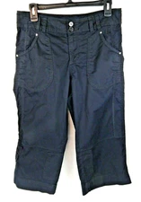 Gitano Black Capri Cargo Pants Womens Size 10 Cute & Functional Warm Weather Fun