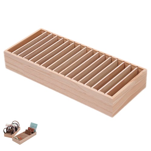 17 Grids Korb Aus Massivem Holz offres Behälter Für Haaraccessoires Haarbandhalter