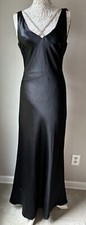 A.B.S. Allen Schultz Black Formal Satin Effect Formal Maxi Evening Gown.