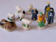 Santons - Lot de 10 avec Boeuf, Ane, 4 Moutons et 4 personnages