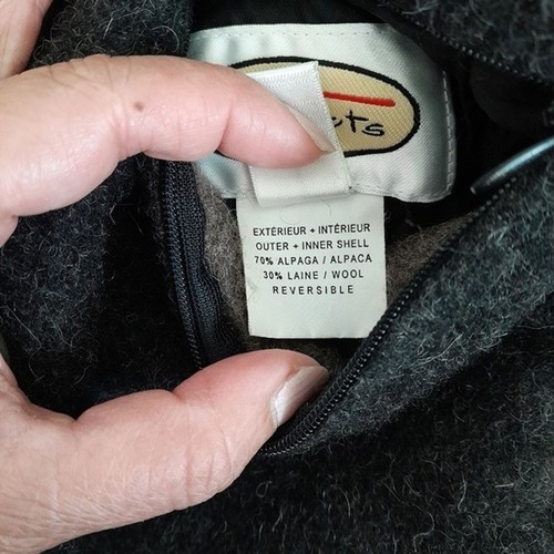 TALBOTS Reversible Alpaca Wool Hoodie Coat Jacket sz: Med - Picture 14 of 14