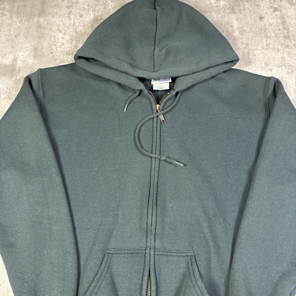 Vintage 90s Discus Athletic Full Zip Blue Hoodie Mens size M