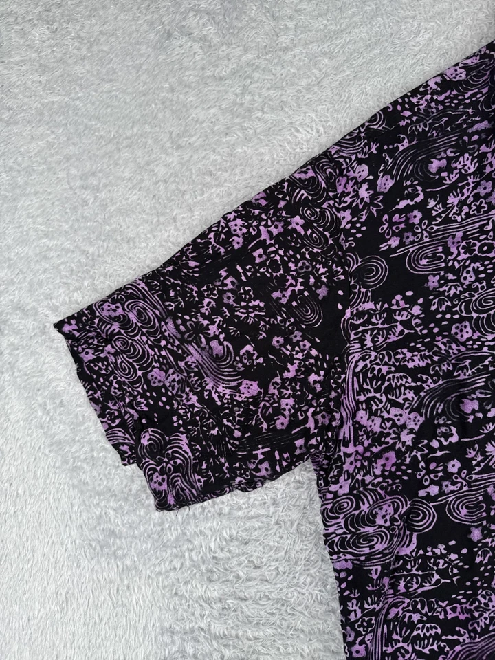 Mexicali Blues Shirt Men 2XL XXL Purple Tribal Pattern Hawaiian Rayon Pocket - Image 3 of 4