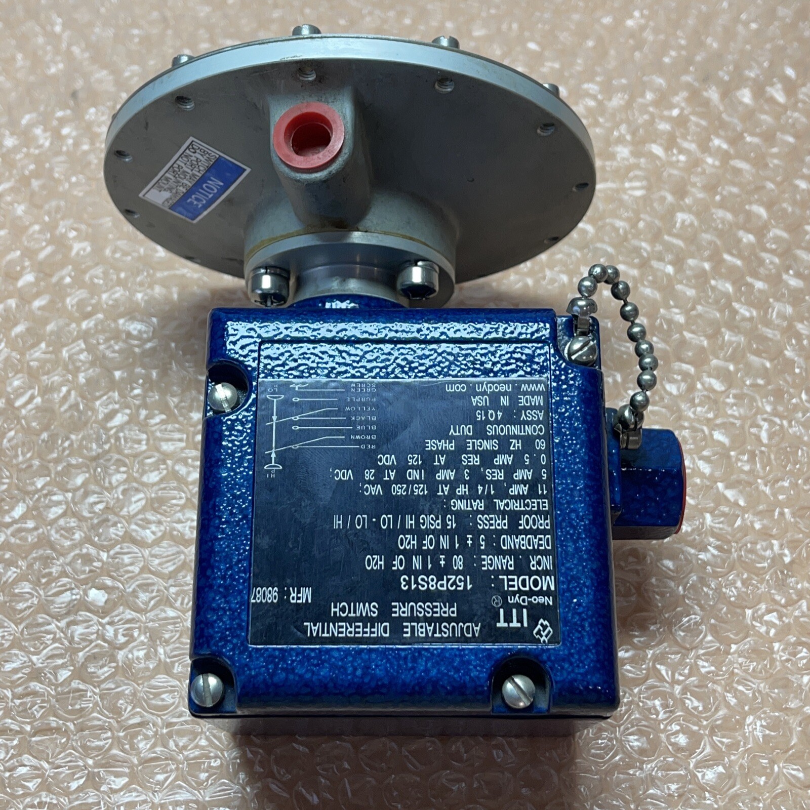 BRAND NEW ITT NeoDyn Adjustable Differential Pressure Switch 152P8S13 🇺🇸 eBay