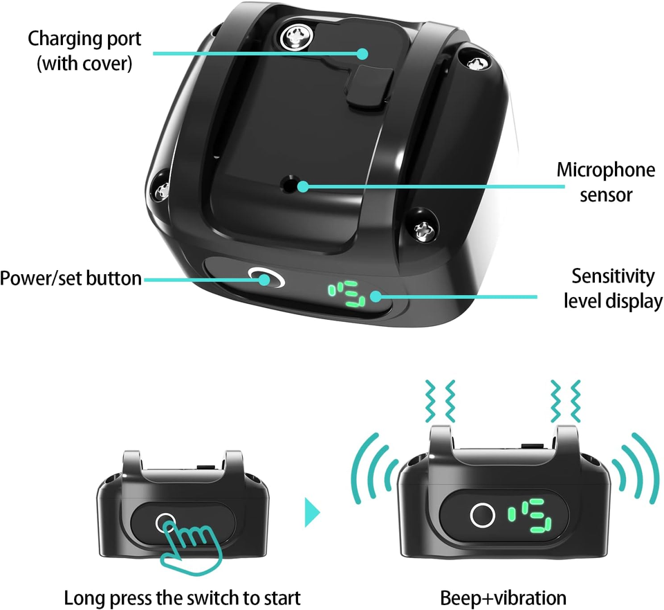 Bark Collar for Small/Medium Dogs 515Lbs No Shock Rechargeable anti