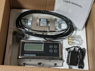 LOCOSC 3000 LB CALIBRATED S-TYPE LOAD CELL INDICATOR CRANE SCALE TENSION/ COMPRESSION