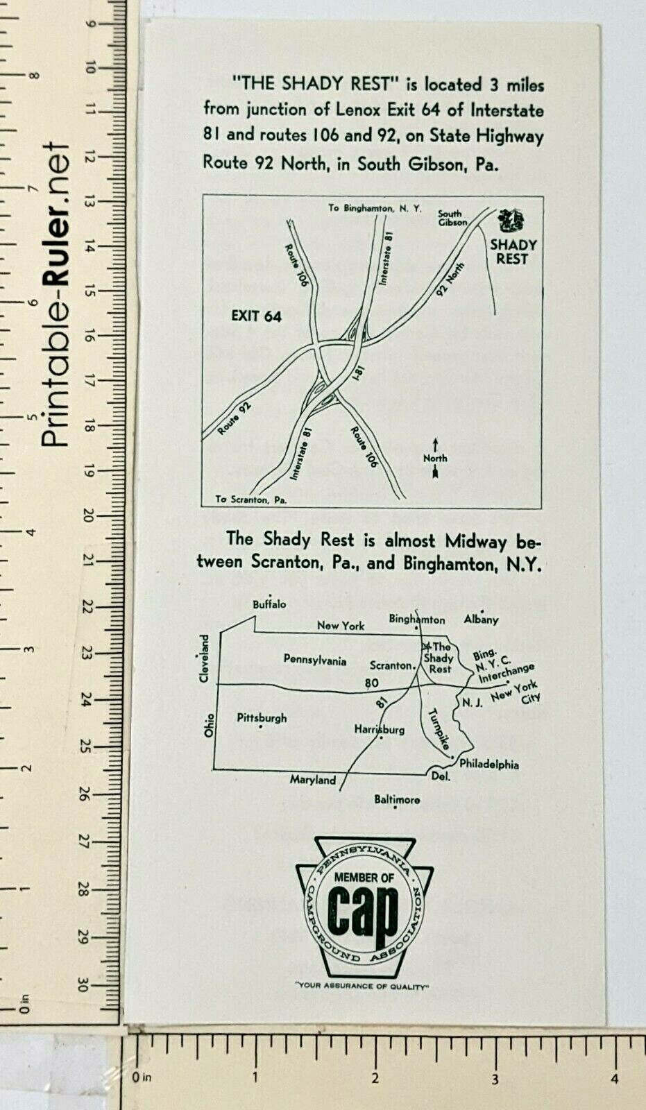 1970s South Gibson Pennsylvania Shady Rest Campground Vintage Travel