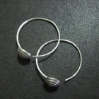 Orecchini d'argento Hill Tribe Fine Sterling Silver Earrings Hoop Spiral Bottom