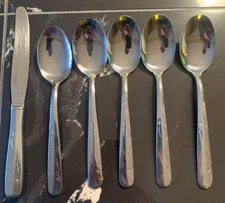 Stainless Imperial USA Flatware Star Flatware Mid-Century Modern 6pc Set 5 Soup+