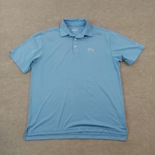 Straight Down Mens Polo Shirt Large Blue Short Sleeve Golf Tennis Casual Stretch