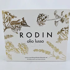 Rodin Olio Lusso Skincare Discovery Set Face Oil Face Cream 4 Pc Travel Bag Gift