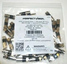 Perfect Vision PV6UE-05 Ridgeloc Compression Connectors RG6 Coax Cable Bag of 50