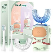 Ultrasonic Kid's Ushaped Electric Toothbrush Ipx7 Waterproof Five Cleaning Modes