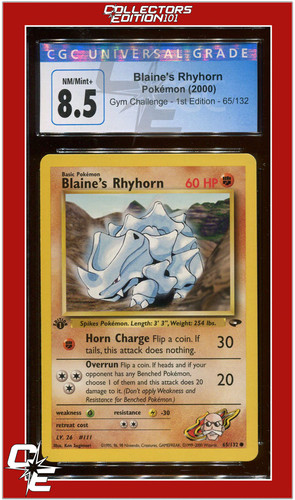Blaine's Rhyhorn (1st Edition) graded CGC 8.5 for sale on eBay