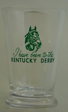 Rare 1945 Kentucky Derby Horse Racing Jigger Glass with small glass blemish