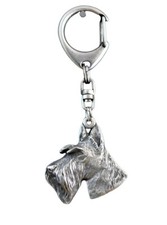 Scottish Terrier I - Silver Plated Keychain With Hu