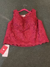 JJ  s House Burgundy Lace Crop Top NWT Size 40 Bust Wedding Formal Custom