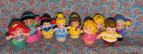 Vtg Fisher Price Little People Princess Prince Lot Disney 9 figures (E3)
