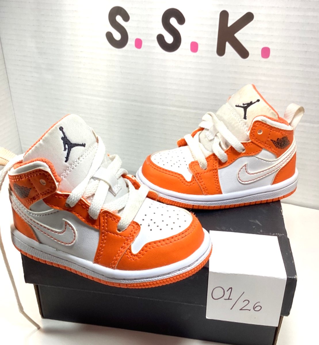 Nike Air Jordan 1 Mid SE 'Electro Orange' Toddler Size 5C | eBay