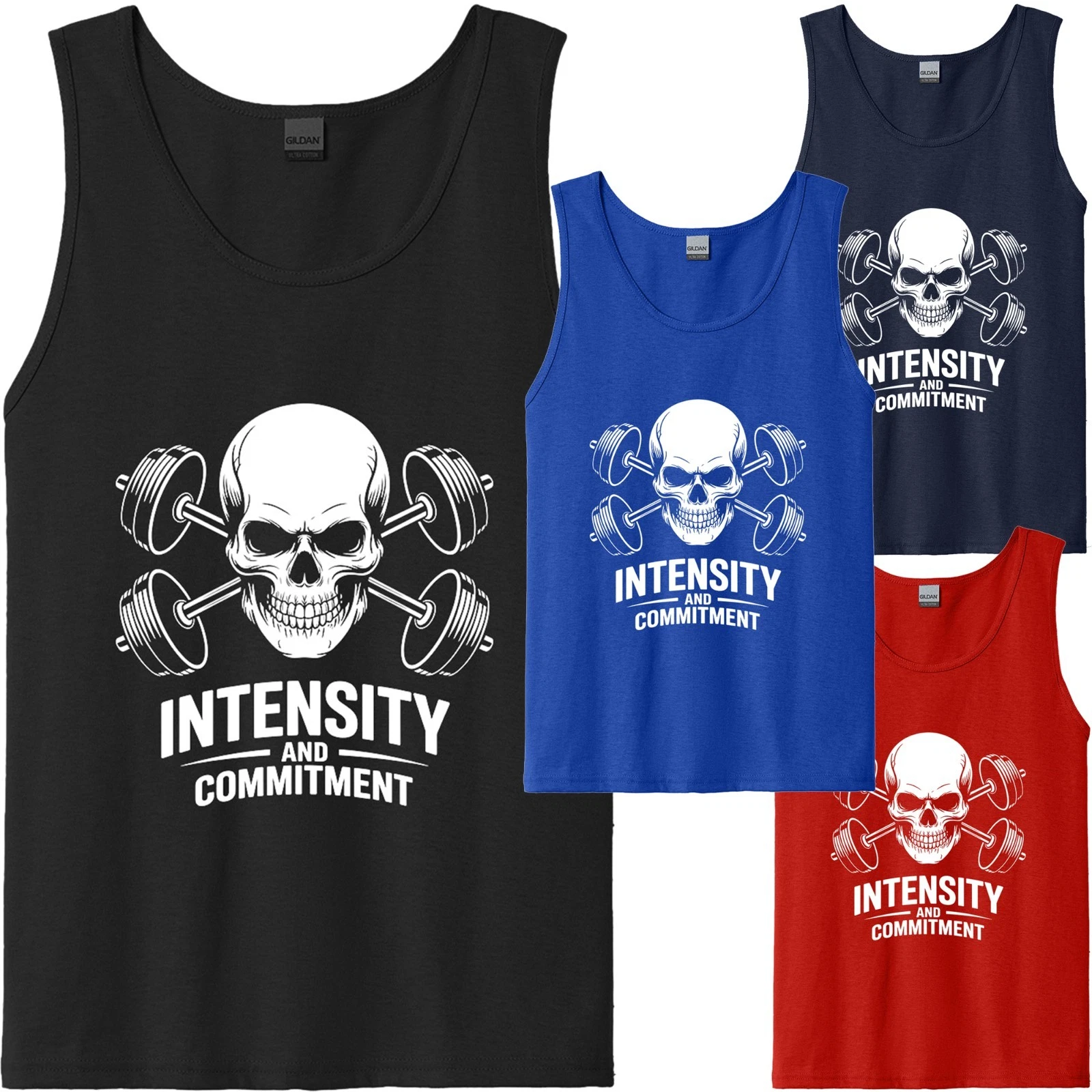 Skull Skeleton Gym Motivation Men TankTop Workout casual wear USA Gift Unisex