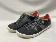 Plae MULBERRY Shoes Black Leather Gray Suede Low Top Sneakers Mens 9.5