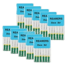 10-100 Packs Dental Endo Root Canal File Reamers Stainless Steel Hand Use 25mm