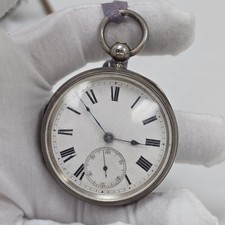 VINTAGE ENGLISH FUSEE WILLIAM KAYE SWINGOUT POCKET WATCH STERLING SILVER