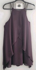 Women's S BCBGeneration Babydoll Halter Dress Plum Layered Fairy Cocktail 